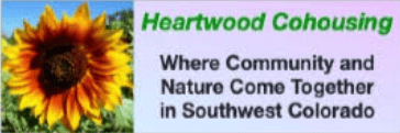 Heartwood Cohousing community in Southwest Colorado with sunflower image.