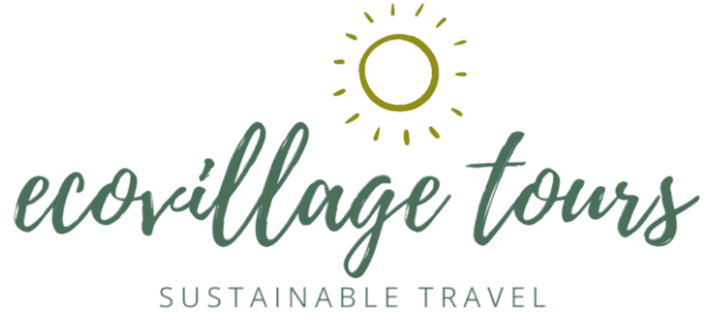 EcoVillage Tours logo with sun and nature elements for sustainable travel.