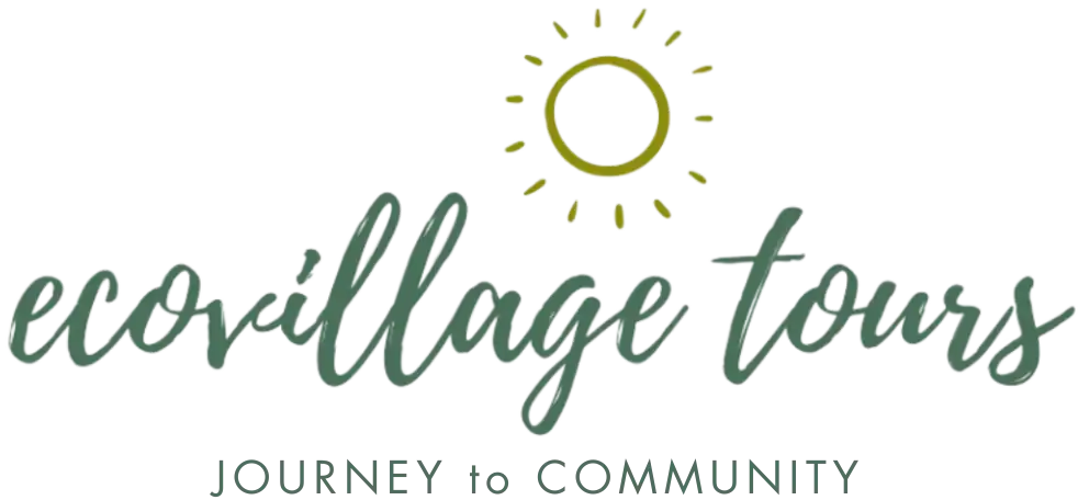 EcoVillage Tours logo with sun icon and green script text.