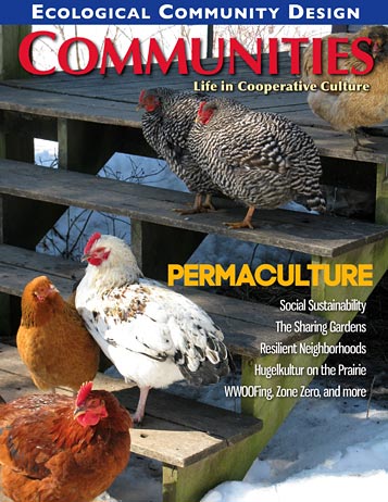 Chickens on a wooden farm structure for sustainable permaculture practices.