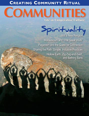 Cover of Communities Magazine #154 focusing on spirituality and intentional communities.