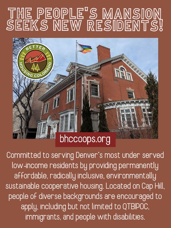 Historic brick house with rainbow flag in Denver, Colorado, promoting inclusive housing.