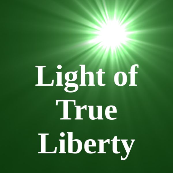 Bright green light radiates from the top of the image with white text.
