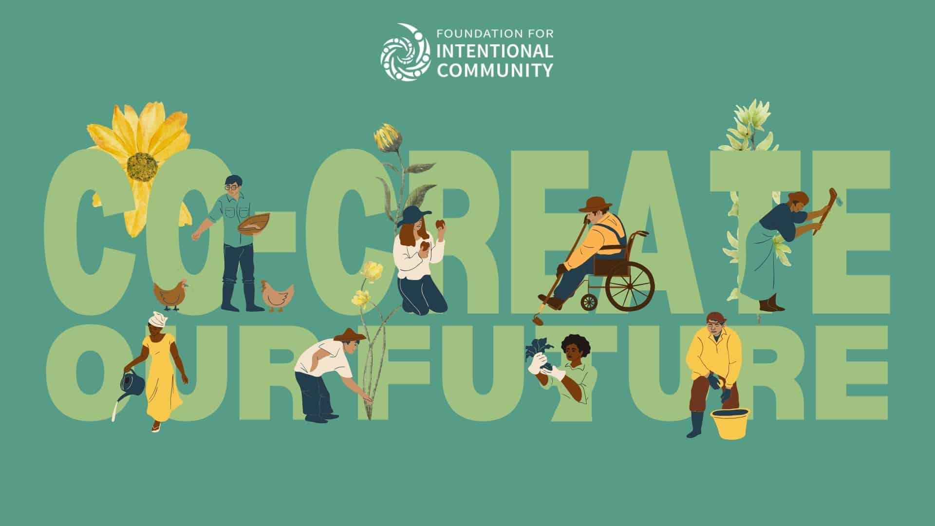Diverse group of people engaging in community activities for a sustainable future.