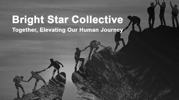 People helping each other climb a mountain, symbolizing community support and growth.