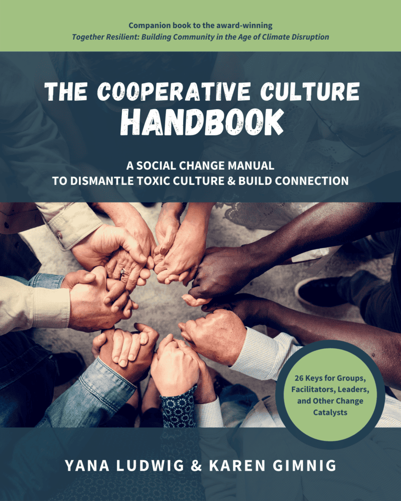 Cover of The Cooperative Culture Handbook with diverse hands joined together.