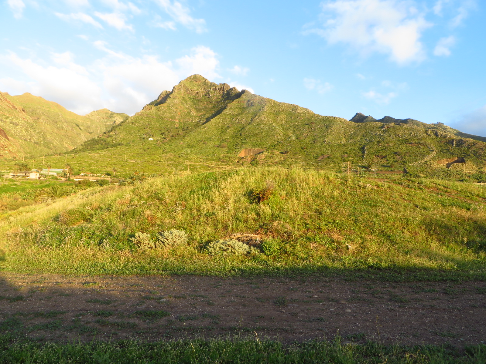 Scenic view of green mountains and blue sky at Foundation for Intentional Community.