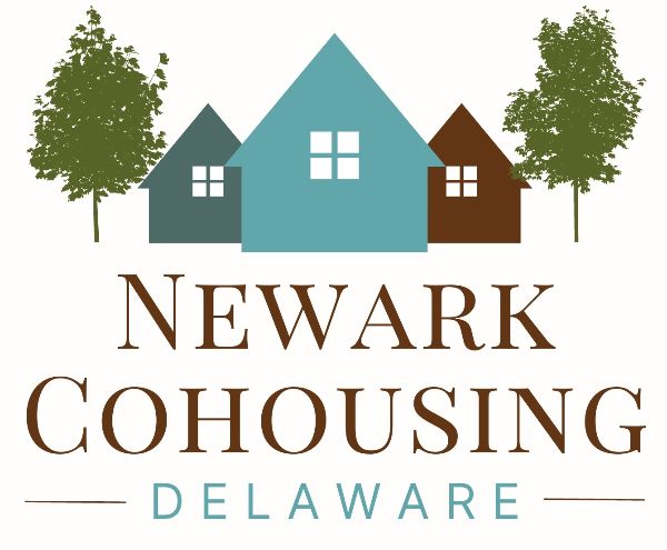 Logo for Newark Area Cohousing in Delaware with houses and trees.