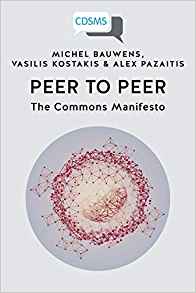 Cover of 'Peer to Peer: The Commons Manifesto' with network graphic.