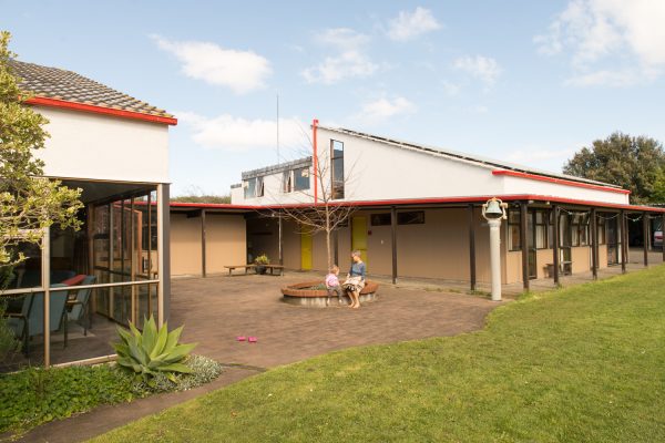 Community center building at Quaker Settlement in Whanganui, New Zealand.