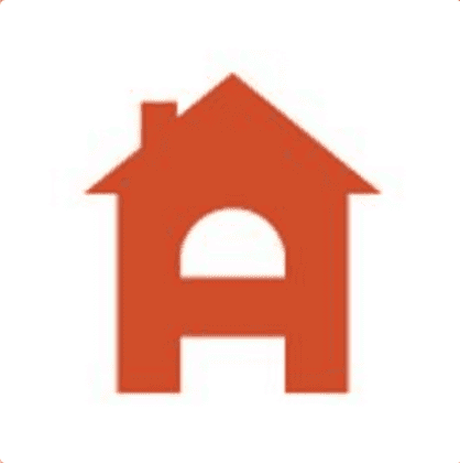 Red house icon representing community and intentional living.