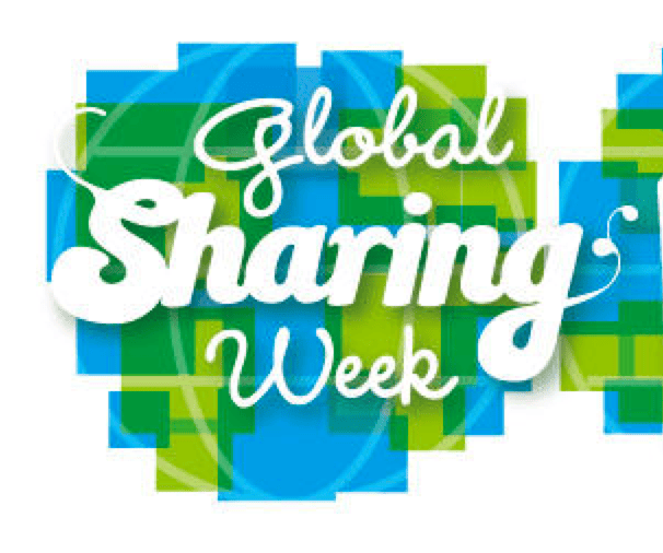 Global Sharing Week logo with green and blue design elements.
