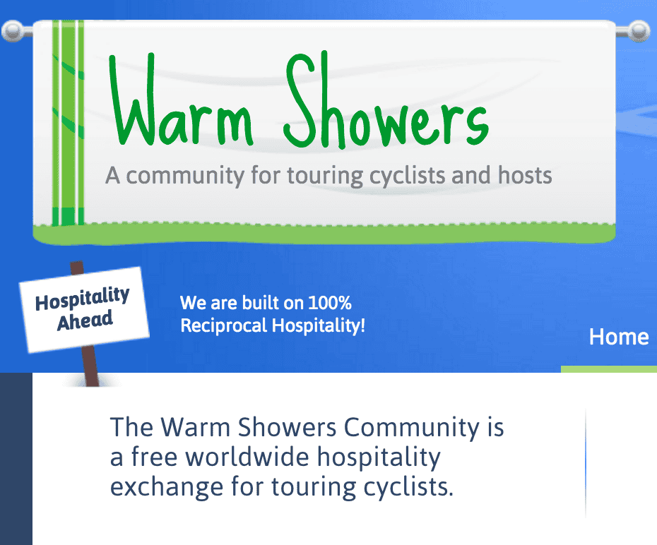 Warm Showers community for touring cyclists and hosts promoting hospitality and reciprocity.