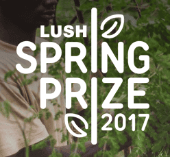 Lush Spring Prize 2017 logo with green leaves and text.