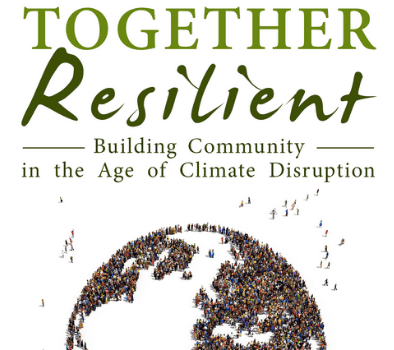 Cover of 'Together Resilient' showing a large group forming a globe shape.