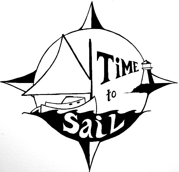 Logo with sailboat and compass for Foundation for Intentional Community.