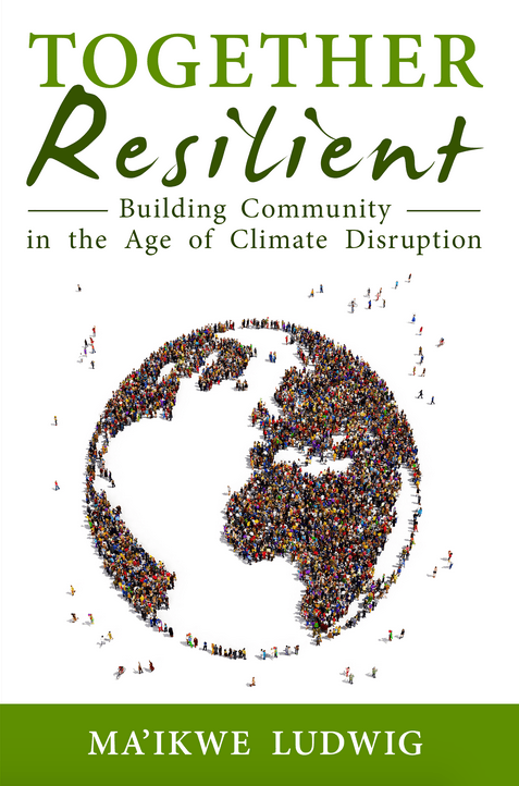 People forming a globe symbolizing global community and resilience.