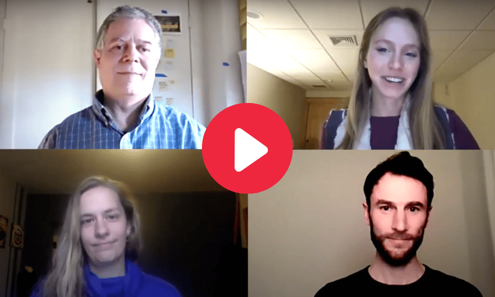 Virtual meeting of community leaders discussing intentional community initiatives.