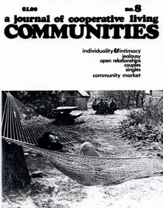 Cover of Communities magazine May 1974 focusing on intentional community living.