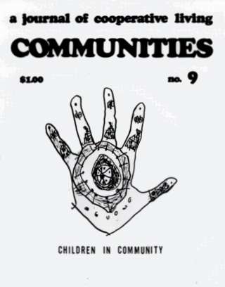 Cover of Communities Magazine #9 featuring children's community illustration.