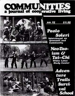 Historical community magazine cover from 1975 featuring group activities and interviews.