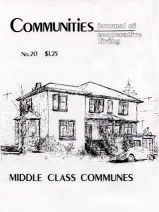 Cover of Communities Magazine #20 featuring a sketch of a two-story house with a car in front.