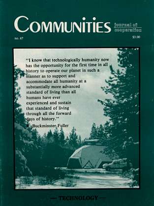 Cover of Communities Magazine #67 from Summer 1985 focusing on technology in community.