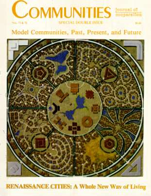 Model communities map from Communities Magazine Summer/Fall 1986.