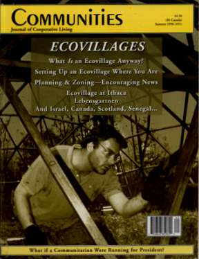 Cover of Communities magazine featuring Ecovillages and sustainable living.