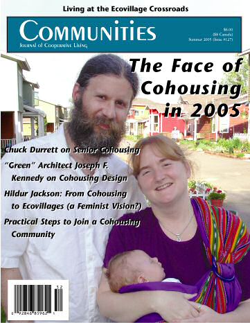Cover of Communities Magazine Summer 2005 featuring cohousing community members.