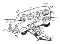 Illustration of a bug being removed from a bus, symbolizing bug fixing.