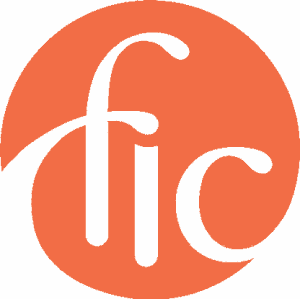 Foundation for Intentional Community logo with orange background and black text.
