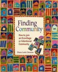 Book cover for 'Finding Community' about evolving intentional communities.