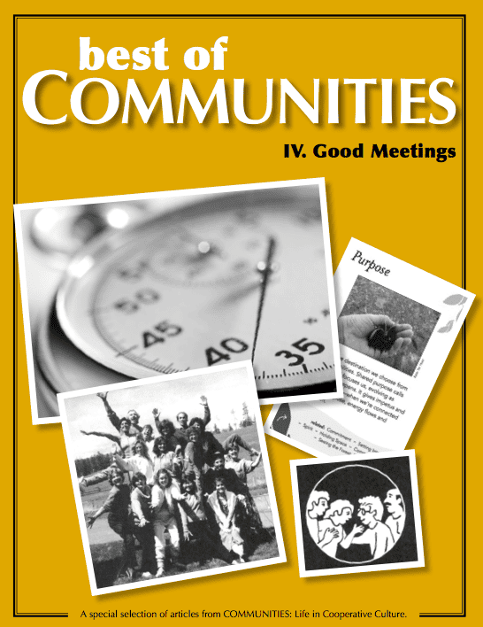 Cover image for 'Best of Communities IV. Good Meetings' publication with photos and text.