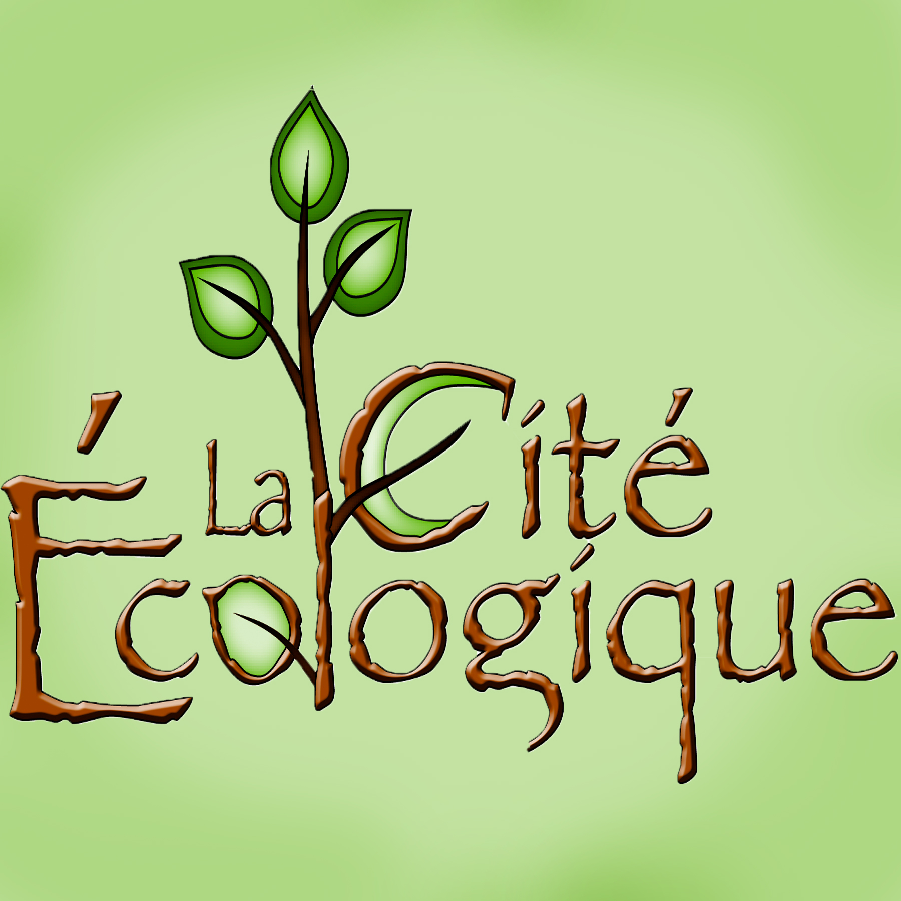 Logo of La Cité Écologique with green leaves and brown text on a light green background.