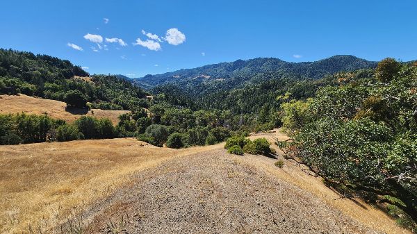 Scenic view of hills and open fields at Foundation for Intentional Community.