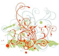 Colorful abstract design with swirls and dots for community engagement.