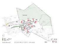 Detailed layout of Ecovillage infrastructure with pathways and communal areas.