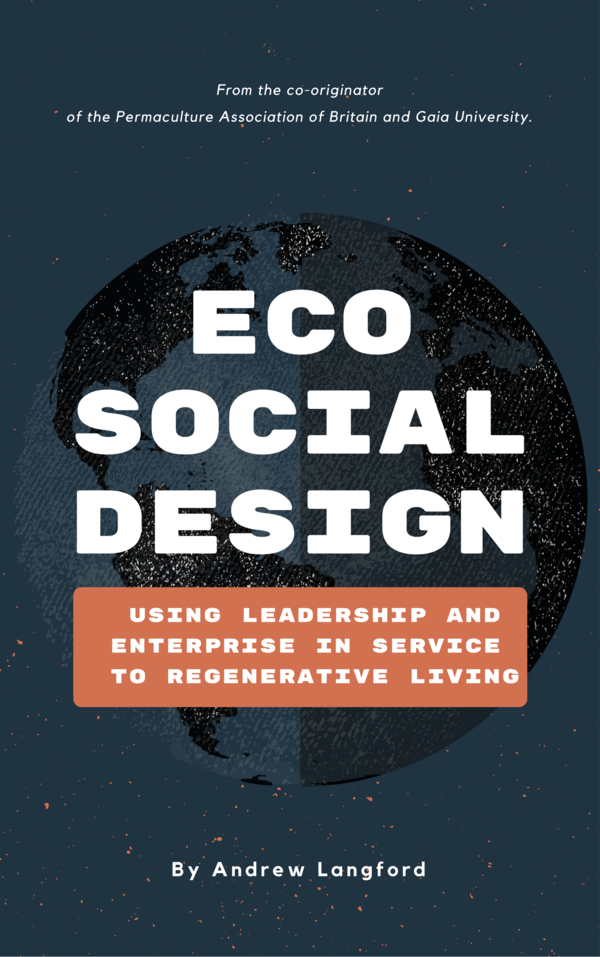 Book cover for Eco Social Design focusing on regenerative living and leadership.