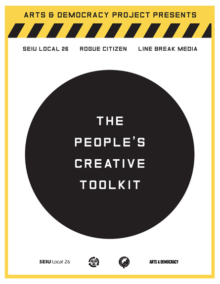 The People's Creative Toolkit poster with black circle and yellow border.