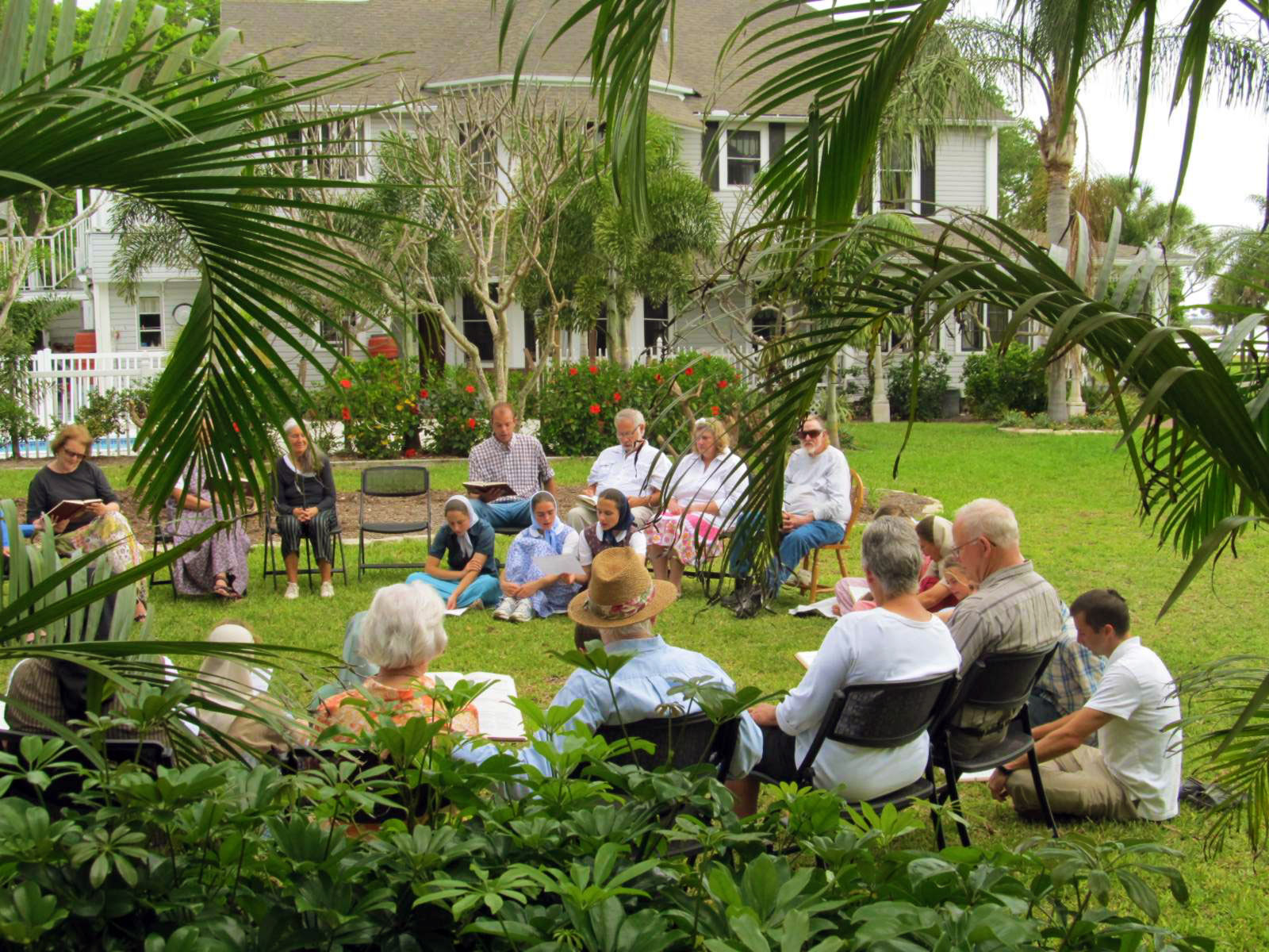 People gathered outdoors in a community event at Bayboro Community.
