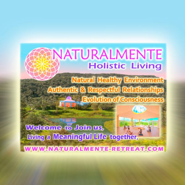 Naturalmente Holistic Living logo with environment and community themes.