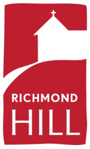 Richmond Hill logo with church and cross for community focus.
