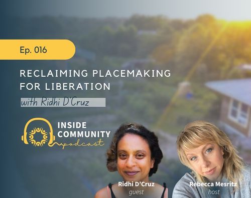Podcast episode cover featuring Ridhi D'Cruz and Rebecca Mesritz.
