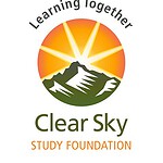 Logo of Clear Sky Study Foundation with mountain and sun rays.