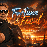 Man in sunglasses with a dramatic stormy background and lightning.