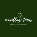 Ecovillage Tours logo with sun icon and green background.
